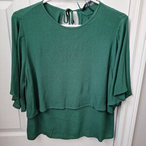 Zara Forest Green Blouse